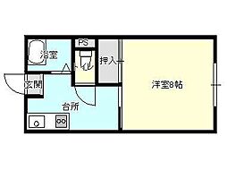 ジュネスみうら 1Kの間取図画像