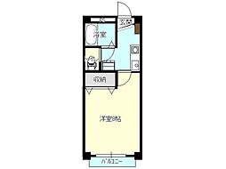 リーフ 1Kの間取図画像