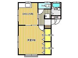 プリムヴェールI 1DKの間取図画像