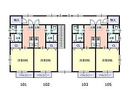 ドーエルシホ 1Kの間取図画像