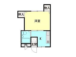 FKメゾン4 1Kの間取図画像