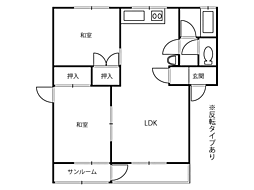 キャッスルA 2LDKの間取図画像