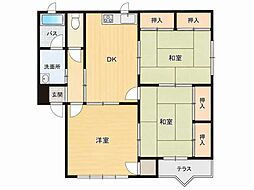 ロンシャン根城B 3DKの間取図画像
