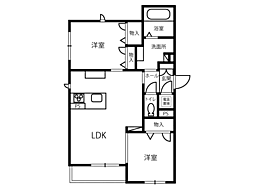 メゾンマスト名須川B 2LDKの間取図画像