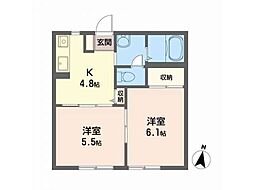 パークヴィラ 2Kの間取図画像