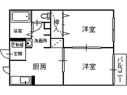 カオリーモ青山C 2Kの間取図画像