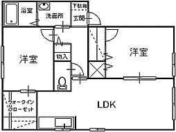 ミオパラッツオA 2LDKの間取図画像