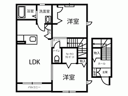 シャーメゾンヴィレッタA 2LDKの間取図画像
