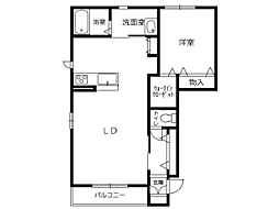 クオーレB 1LDKの間取図画像