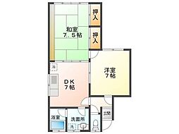 エクセル東永 2DKの間取図画像