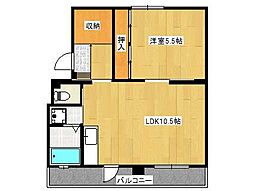 合浦パークハイツ 1LDKの間取図画像