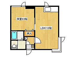 ROYALコートサイド 1LDKの間取図画像
