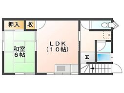 ファミリーアート101 1LDKの間取図画像