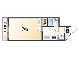 エトワール弘前第2 1Kの間取図画像
