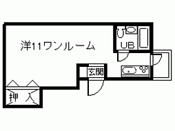 アーバンホームズ第一自由ケ丘 ワンルームの間取図画像