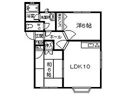 アーバンホームズ第3小柳 2LDKの間取図画像