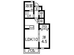 Luana  Hale 1LDKの間取図画像