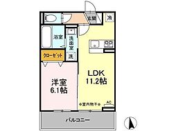 D-room姉体3A 1LDKの間取図画像