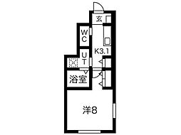 Pierre Homme(ピエール・オム)I 1Kの間取図画像