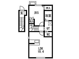 East VillageIII 205号室 2階1LDKの間取り