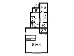 East VillageIII 106号室 1階1Kの間取り