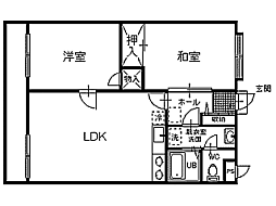 シティーハウス日高 2LDKの間取図画像