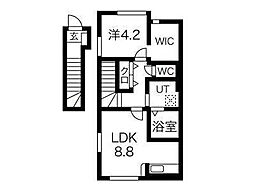 ヴィラージュ海老島B 1LDKの間取図画像