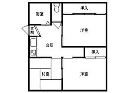コーポ高久 3Kの間取図画像