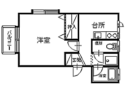 サンハイツM 1Kの間取図画像