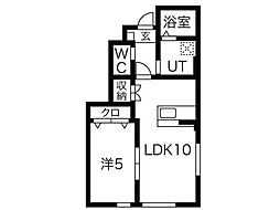 grand parace男石A 1LDKの間取図画像