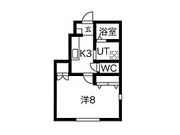 Amour ever V 1Kの間取図画像