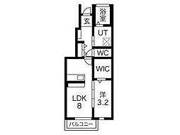 ル・メイユール水沢A 1LDKの間取図画像