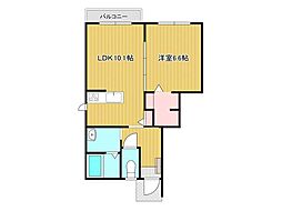 ブリーゼ2 1LDKの間取図画像