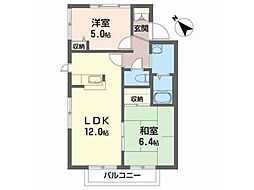ディアス桜屋敷 2LDKの間取図画像