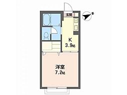 サンデール山崎町 1Kの間取図画像