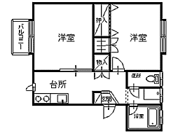 サンハイツM 2Kの間取図画像