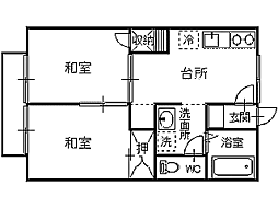 セジュール・三宮 2Kの間取図画像
