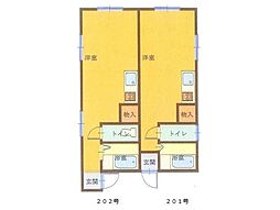 コーポ板橋添 ワンルームの間取図画像