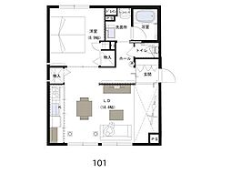 メゾンカルテット桜町 1LDKの間取図画像