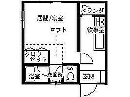 サンステージ通町 1Kの間取図画像