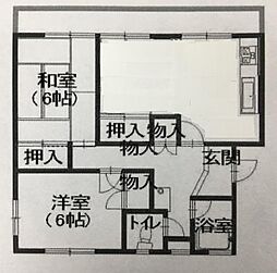 木村マンション 3DKの間取図画像