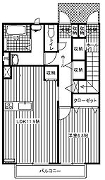 山本ハイツ仮) 1LDKの間取図画像