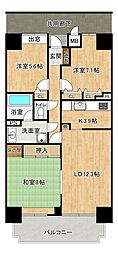 コスモ三滝本町 3LDKの間取図画像