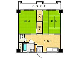 村上ビル 2DKの間取図画像