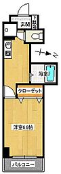 横田第二ビル 1Kの間取図画像