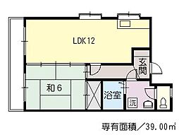 JR可部線 古市橋駅 徒歩2分の賃貸マンション 3階1LDKの間取り
