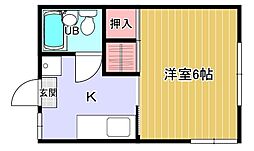 メゾンヨシザキ 1Kの間取図画像