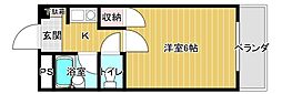祇園ラフィーネ 1Kの間取図画像