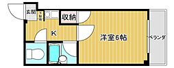 祇園ラフィーネ 1Kの間取図画像