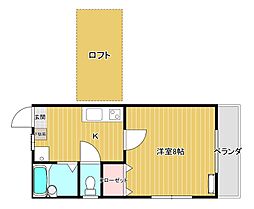 カーサ・タナカ 1DKの間取図画像